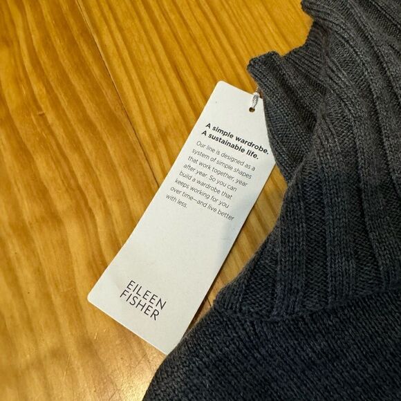 NWT Eileen Fisher Ash Extra Fine Merino Regenerative Wool Turtleneck Dress SZ XS - Picture 10 of 12